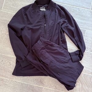 Adar Women's Classic Black Scrub Set